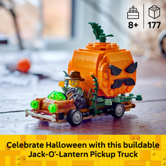 Lego Jack-O'-Lantern Pickup Truck Halloween Building Construction Playset