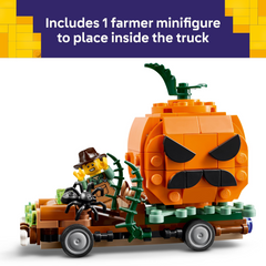 Lego Jack-O'-Lantern Pickup Truck Halloween Building Construction Playset