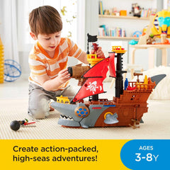 Imaginext Shark Bite Pirate Ship with Pirate Figures & Accessories