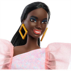 Barbie Fashionista Doll Tall Body Peach Party Dress 65th Anniversary
