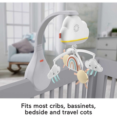 Fisher-Price Baby Toy Rainbow Showers Mobile with Music & Night Light (Not Compatible with Fisher-Price Luminate Bassinet)