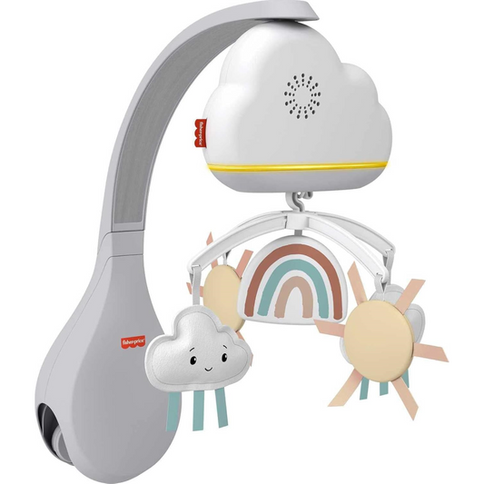 Fisher-Price Baby Toy Rainbow Showers Mobile with Music & Night Light (Not Compatible with Fisher-Price Luminate Bassinet)
