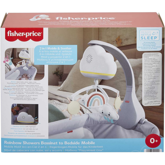 Fisher-Price Baby Toy Rainbow Showers Mobile with Music & Night Light (Not Compatible with Fisher-Price Luminate Bassinet)
