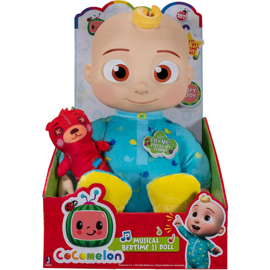 Cocomelon Musical Bedtime JJ Plush Doll with Sounds and Soft Body