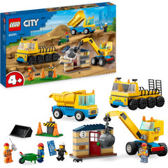 Lego City 60391 Construction Trucks and Wrecking Ball Crane Set
