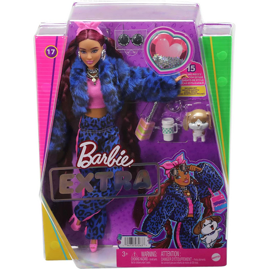 Barbie Extra Fashion Doll with Burgundy Braids and Furry Jacket