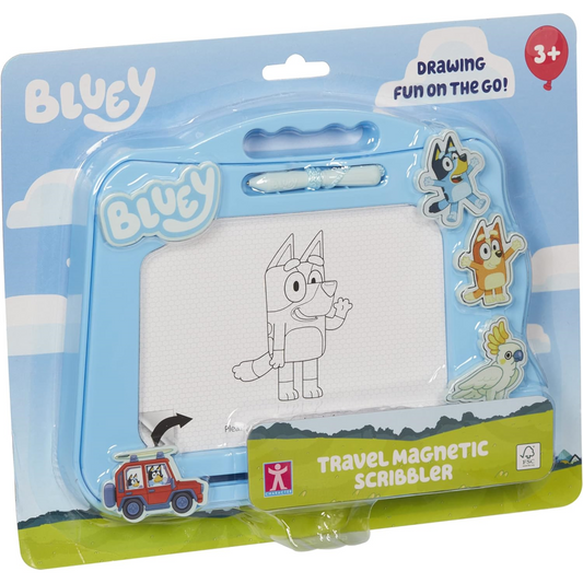 Bluey Travel Magnetic Scribbler Pad with Pen & 3 Stamps