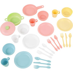 KidKraft 27-Piece Pastel Cookware Kitchen Utensil Set Playset
