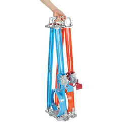 Hot Wheels Two-Track Looping and Straight Parts Large Loopings & 2 Toy Vehicles