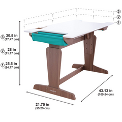 KidKraft Grow Together Pocket Adjustable Desk & Chair - Grey Ash Colour