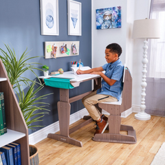 KidKraft Grow Together Pocket Adjustable Desk & Chair - Grey Ash Colour