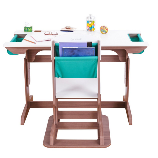 KidKraft Grow Together Pocket Adjustable Desk & Chair - Grey Ash Colour