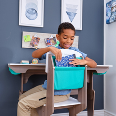 KidKraft Grow Together Pocket Adjustable Desk & Chair - Grey Ash Colour