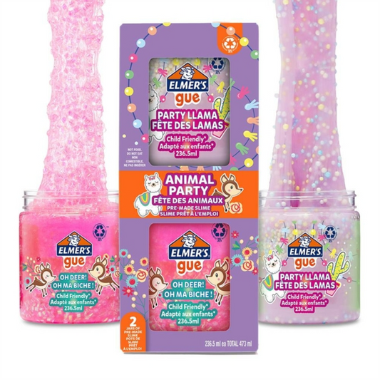 Elmer's Animal Party Pre-Made Slime 236ml Pack of 2