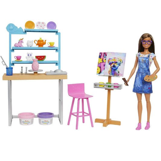 Barbie Relax and Create Art Studio Playset & 11-in Doll