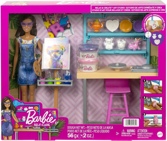 Barbie Relax and Create Art Studio Playset & 11-in Doll