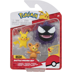 Pokemon Battle Figures 3 Pack 5cm Figures Teddiursa Pikachu and Nebulak