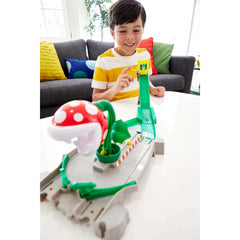 Hot Wheels Mario Kart Piranha Plant Slide Track Set With Yoshi 1:64 Vehicle