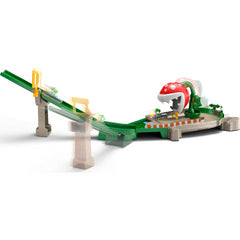 Hot Wheels Mario Kart Piranha Plant Slide Track Set With Yoshi 1:64 Vehicle