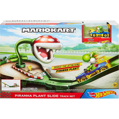 Hot Wheels Mario Kart Piranha Plant Slide Track Set With Yoshi 1:64 Vehicle