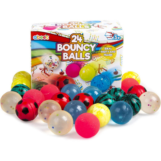 Abeec 24 Bouncy Balls Fun Toy Pack for Children