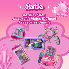Barbie & Ken Luxury Vehicles and Closet With Extra Accessories Bundle