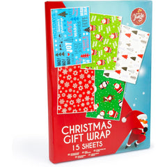 Abeec Christmas Gift Wrap 15 Sheets Festive Wrapping Paper Pack