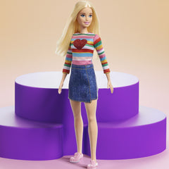Barbie It Takes Two Barbie Malibu Roberts Doll Blonde With Rainbow Shirt