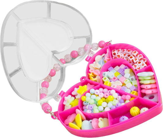 Be Bold Heart Shaped Bead Box Craft Set Storage Container
