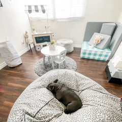 KidKraft Round Storage Table & 2 Chair Set in Grey and White for Playrooms