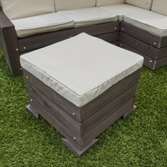KidKraft Outdoor Sectional Sofa Ottoman & Umbrella Set in Bear Brown Colour