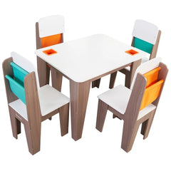 KidKraft Pocket Storage Table and 4 Chairs - Grey Ash (Collection Only)