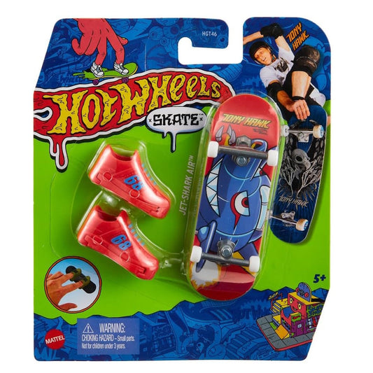 Hot Wheels Skate Singles and Finger Skateboard - Tony Hawk Jet-Shark Air
