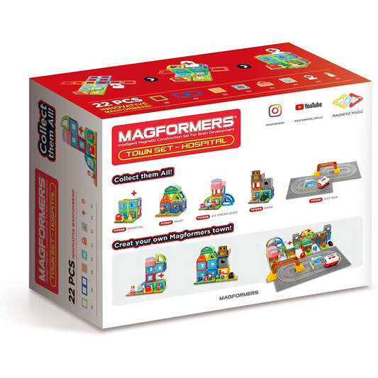 Magformers Town Hospital Magnetic Building Blocks With Nurse Character