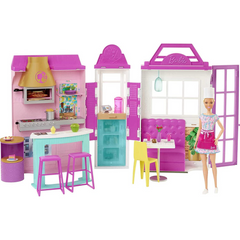 Barbie Cook 'n Grill Restaurant Playset & Doll 30+ Pieces Kitchen (No Retail Packaging)