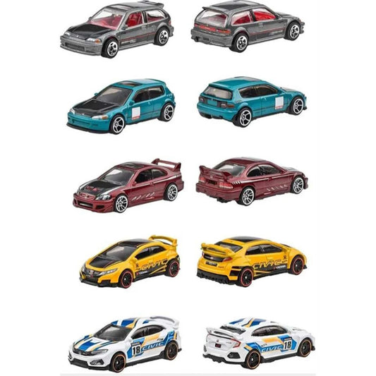 Hot Wheels Honda Civic Anniversary Set of 5 Cars Vehicles