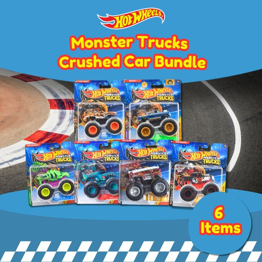 Hot Wheels Monster Trucks Crushed Car Bundle