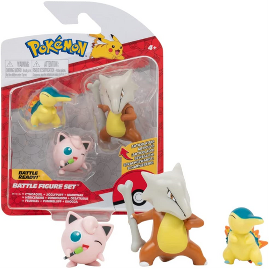 Pokemon Battle Figures Set of 3 Pack Cyndaquil Jigglypuff and Marowak