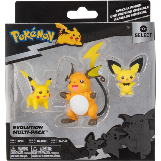 Pokemon Evolution Pichu Pikachu Raichu Multi-Pack Figures