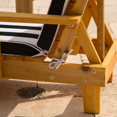 KidKraft Outdoor Wooden Chaise Garden Sun Lounger with Umbrella for Kids