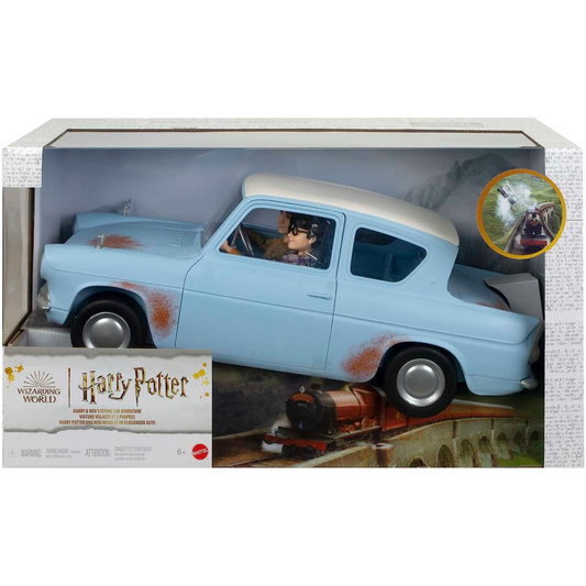 Harry Potter & Ron's Flying Car Adventure with Ford Anglia Car and Dolls