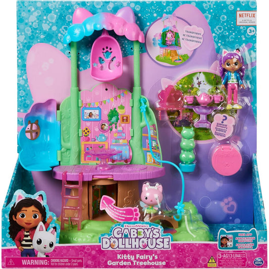 Gabby's Dollhouse Kitty Fairy's Garden Treehouse with Lights