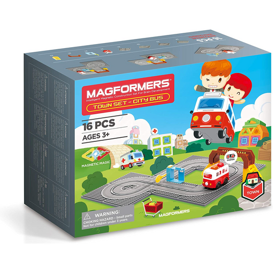 Magformers City 16 Piece Bus Track Set