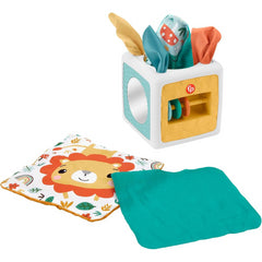 Fisher-Price Pretend Tissue Box Baby Sensory Toy for Tissue Fun Activity Cube