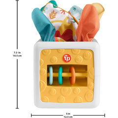 Fisher-Price Pretend Tissue Box Baby Sensory Toy for Tissue Fun Activity Cube