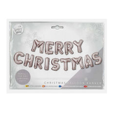 Tinsel Town Silver Merry Christmas Balloon Banner Decor
