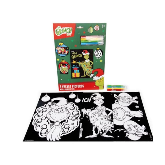 The Grinch Christmas Velvet Art Set With Colored Pens