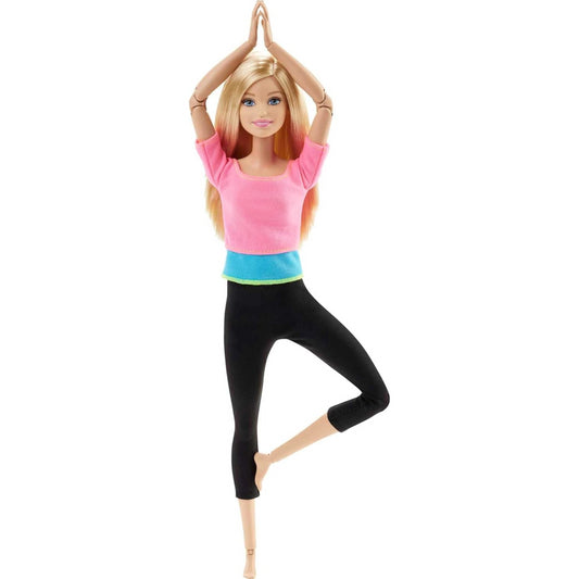 Barbie Blonde Hair Made To Move Doll Pink Top and Black Leggings