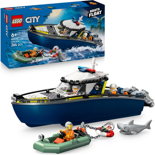 Lego City 60456 Police Boat Chase Playset With Minifigures