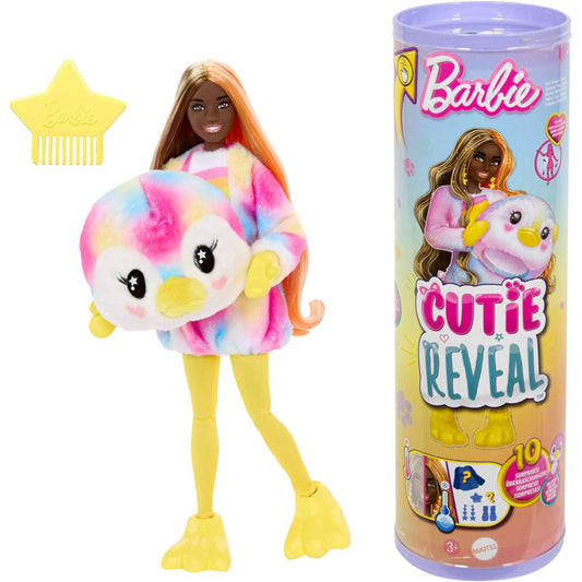 Barbie Cutie Reveal Colourful Dreams Series Soft Plush & 10 Surprises - Penguin